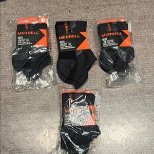 Merrell Black Low Cut Athletic Socks